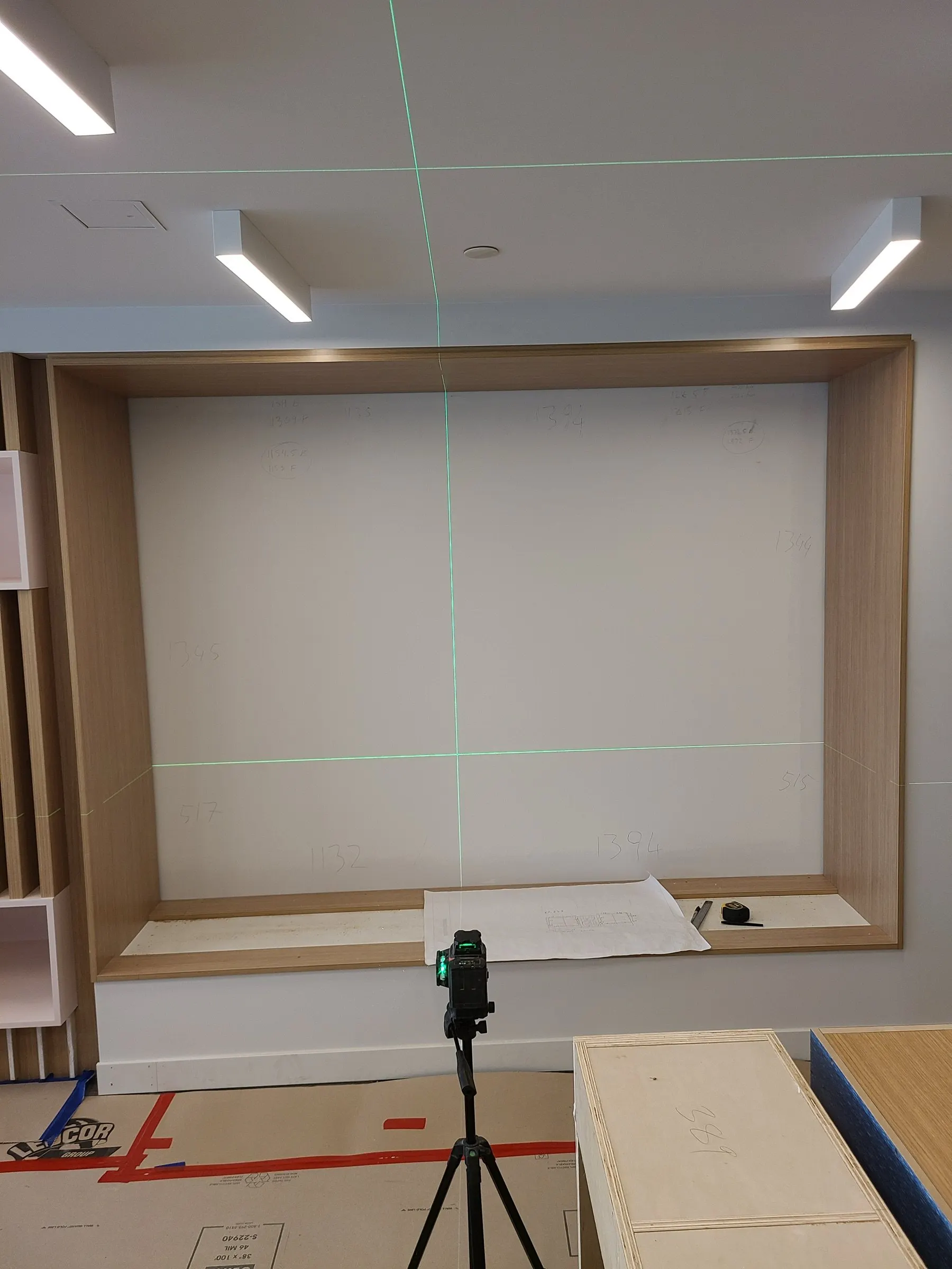 Recessed feature frame — Set out on site